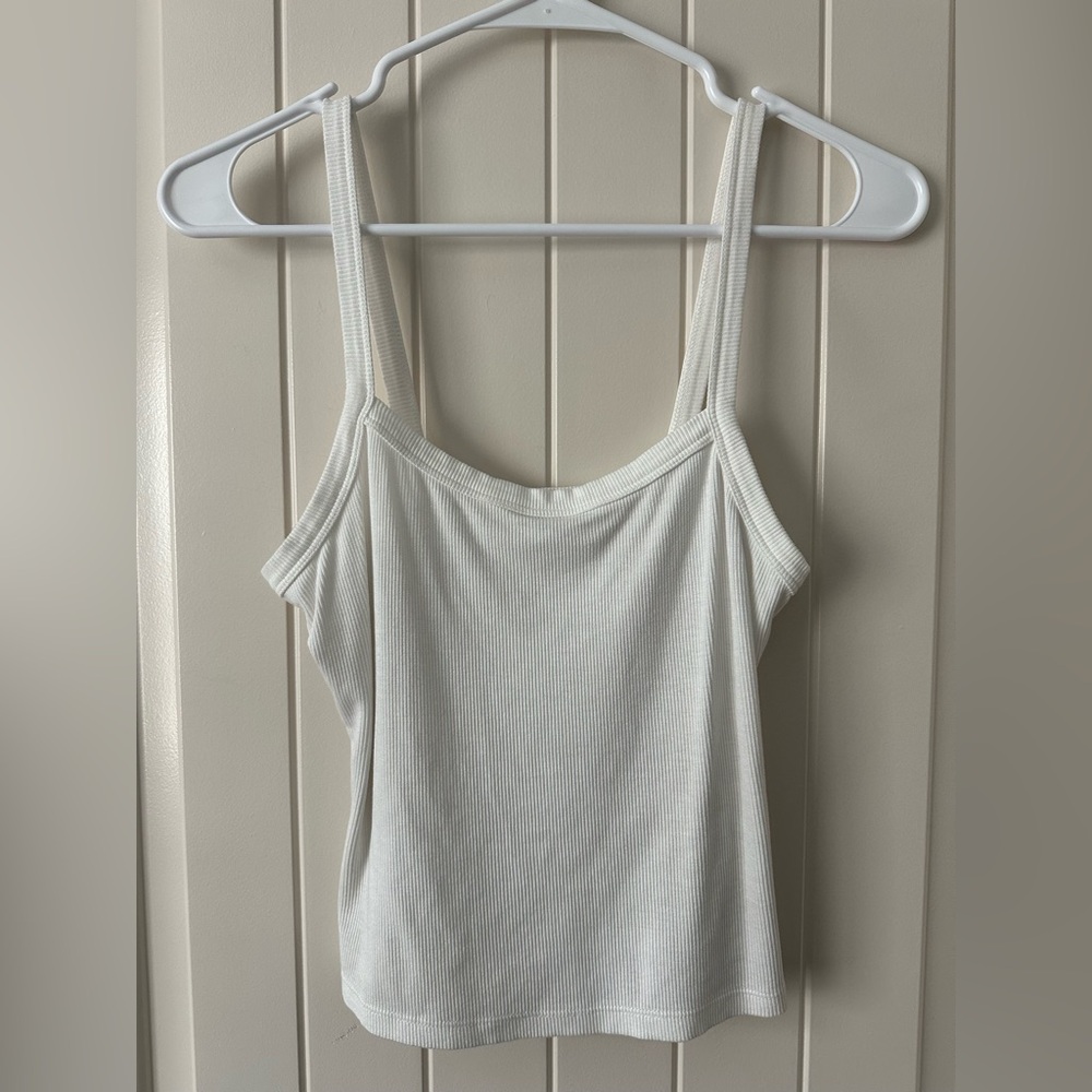 RVCA White Ribbed Camisole Top